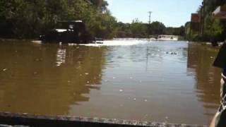 Army Truck Driving Through Flooded Road - Pegram, TN - May 2010