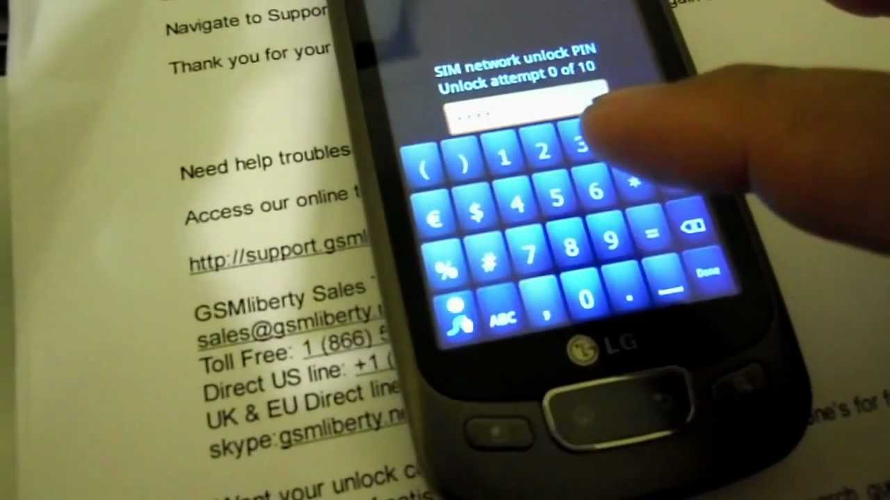 LG Optimus P509 Unlock With GSMLiberty.net Service - YouTube