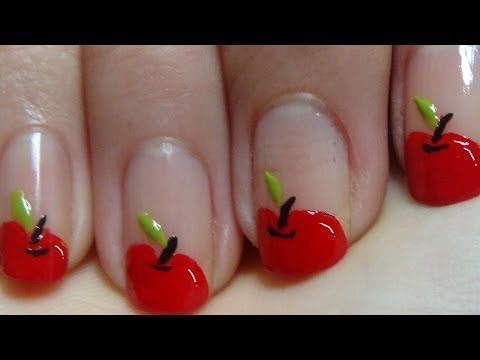 Nail Art For Beginners - Vẽ Móng Đẹp - Mẫu Nail Quả Táo Đỏ Đơn Giản Dễ Thương | Yêu Làm Đẹp