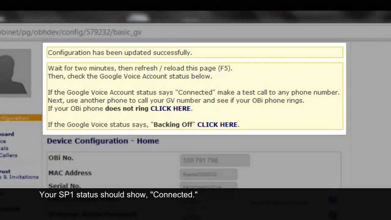 obihai google voice sign in