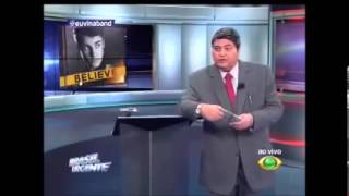 Datena quebra CD de Justin Bieber ao vivo em programa da Band Brasil Urgente 24 01 2014