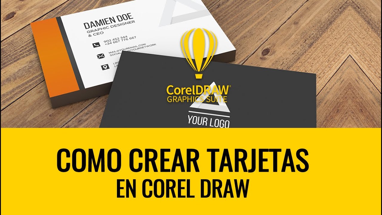 Como hacer tarjetas personales en Corel Draw - YouTube