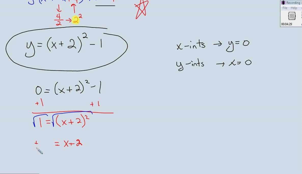 Completing the Squre to Convert from Standard to Vertex Form - YouTube