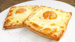 Tostadas con huevo y queso
