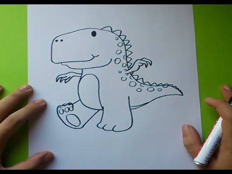 Como dibujar un dinosaurio paso a paso 2 