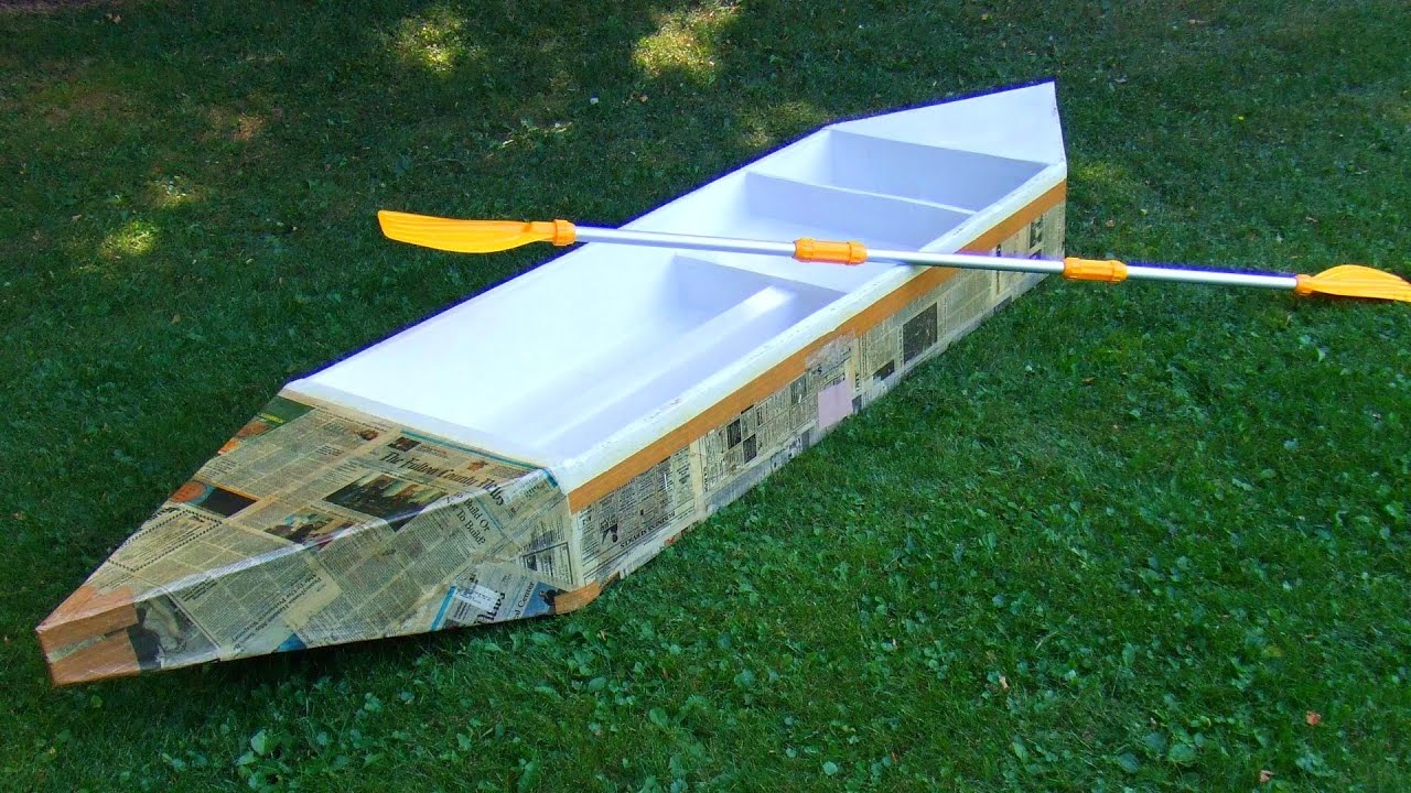 How to build a durable cardboard boat - YouTube