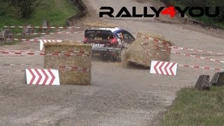 WRC Rallye Deutschland 2013 Novikov hits chicane at the Panzerplatte [HD]