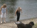 SASHA PLAYING IN THE RIVER ROSS ON WYE 28 7 11