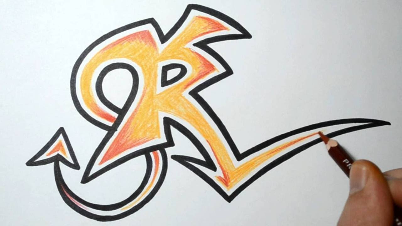 How to Draw Wild Graffiti Letters - R - YouTube