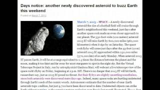 Asteroid 2013 March 9Th