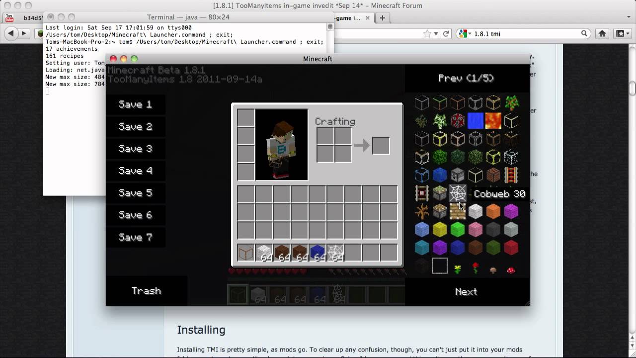Minecraft Tutorial: How to get TMI for 1.2.5 Minecraft!!! - YouTube