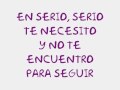 Quiero salir del paraiso (letra)