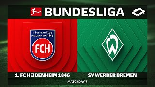 1. FC Heidenheim 1846 vs. SV Werder Bremen | Matchday 7 — Bundesliga 2025/26