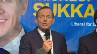 Tony Abbott makes "suppository" gaffe during election campaign stop in Melbourne