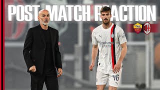 Coach Pioli and Matteo Gabbia | Post-match reactions | Roma v AC Milan