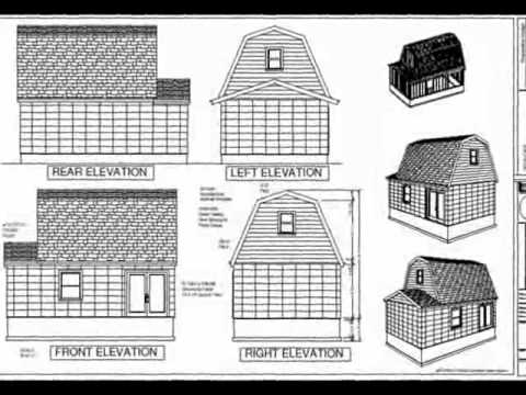 PDF barn plans - #g455 Gambrel 16 x 20 Shed Plan - YouTube