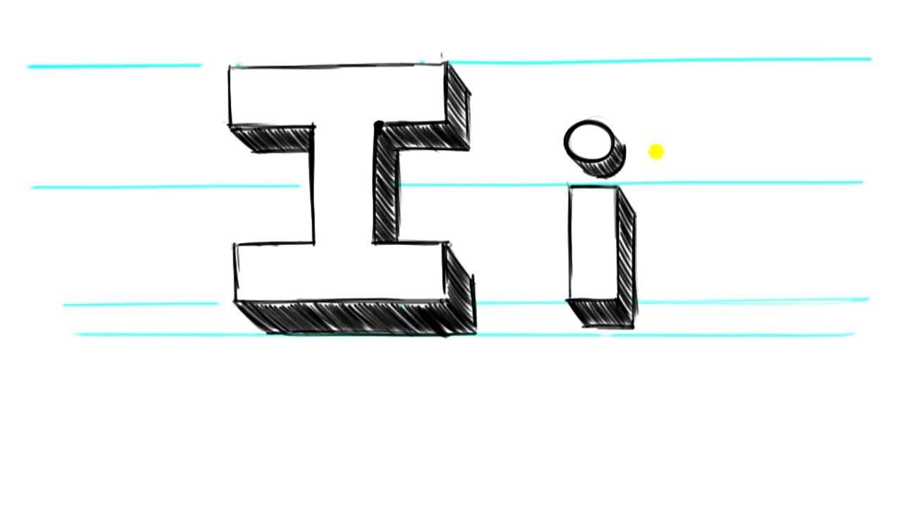 How to Draw 3d Letters I Uppercase I and Lowercase i in 90 Seconds