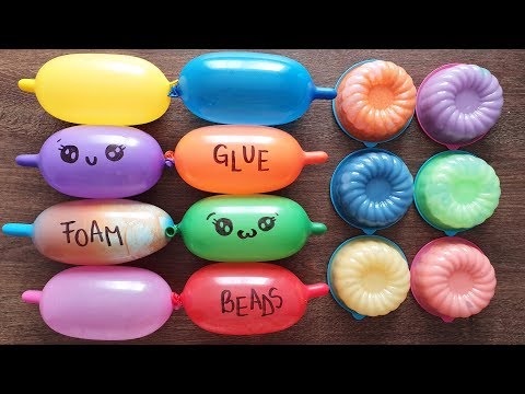 Making Crunchy Slime with Funny Balloons and Old Slimes