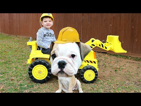 Caleb & Funny Puppy pretend play Outside! Favorite Pet Stories for Kids!