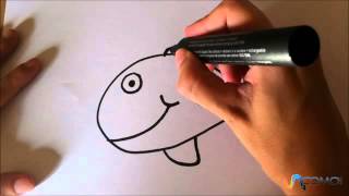 Como dibujar un pez animado 