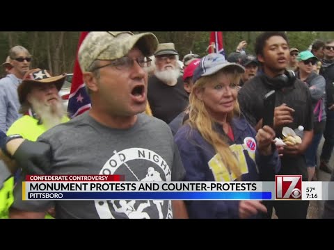 VIDEO: Protesters face off in Pittsboro over Confederate monument