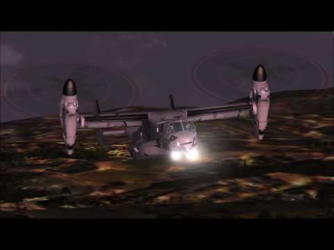 FSX U.S. Marines Bell Textron V-22 Osprey Dawn flight - YouTube