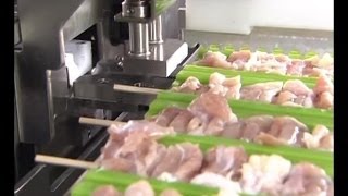 Meat skewering machine آلة تعبئة سيخ الكباب و قطع اللحم للشوي