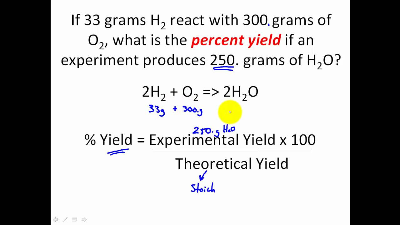 STOICHIOMETRY - Percent Yield Stoichiometry Problems - CLEAR & EASY