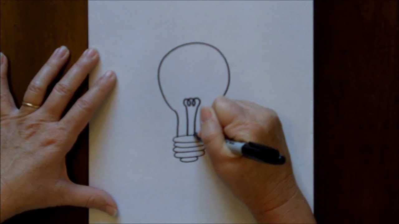 How to Draw a Lightbulb Cartoon Easy Drawing Tutorial for Beginners