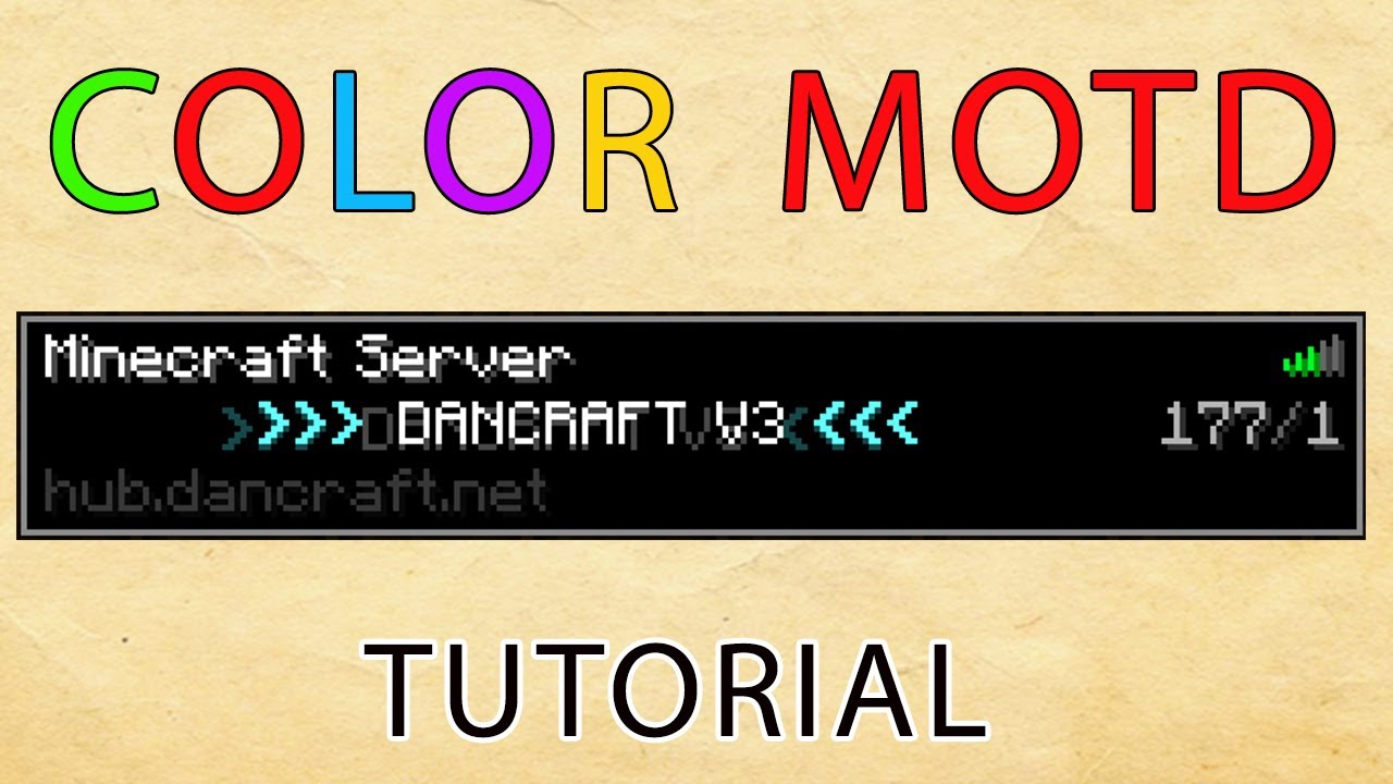 Minecraft: Color Server MOTD Plugin Tutorial - YouTube