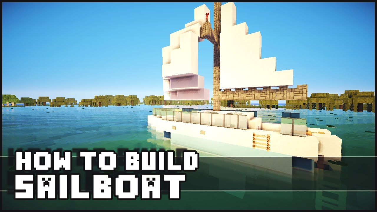 Minecraft Vehicle Tutorial - How to Build : Sailboat - YouTube