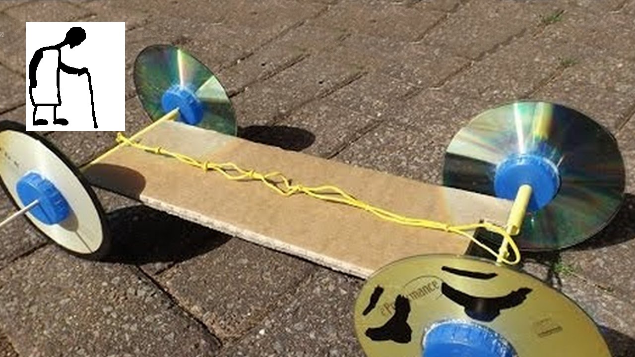 Rubber Band Powered Car without Hot Glue YouTube