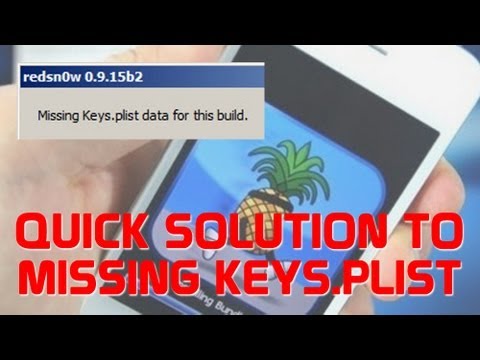 Redsnow troubleshoot - How to fix Missing keys.plist for this build ...