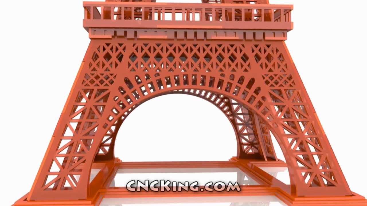 Laser Cut Eiffel Tower: 3D Assembly Animation (1080HD) - YouTube