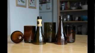 Cutting bottles to make drinking glasses