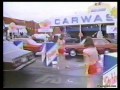 Girl in convertible at the car wash