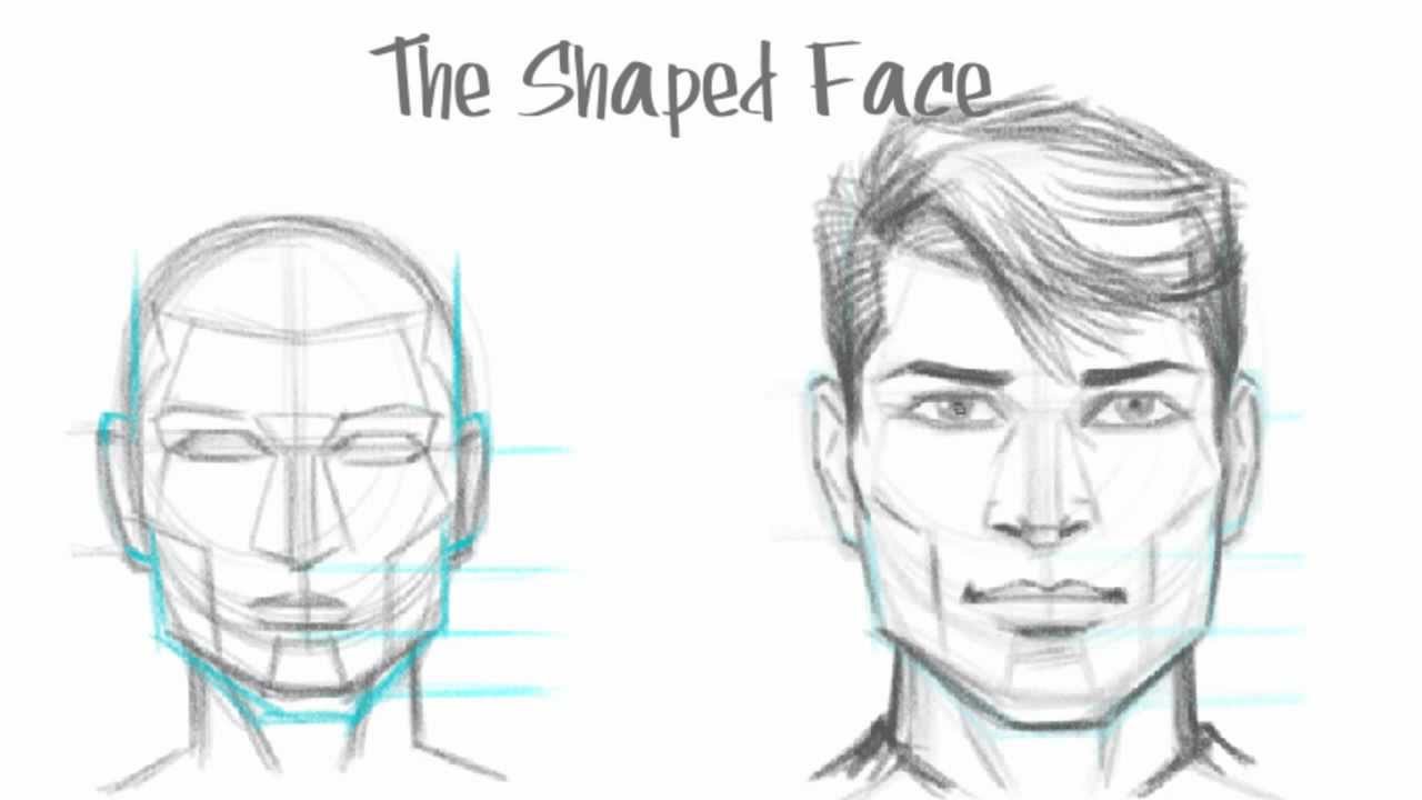 How to Draw the Male Face - Basic Drawing Tutorial (The Shaped Face