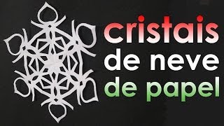 Como fazer cristais de neve de papel (origami + kirigami)