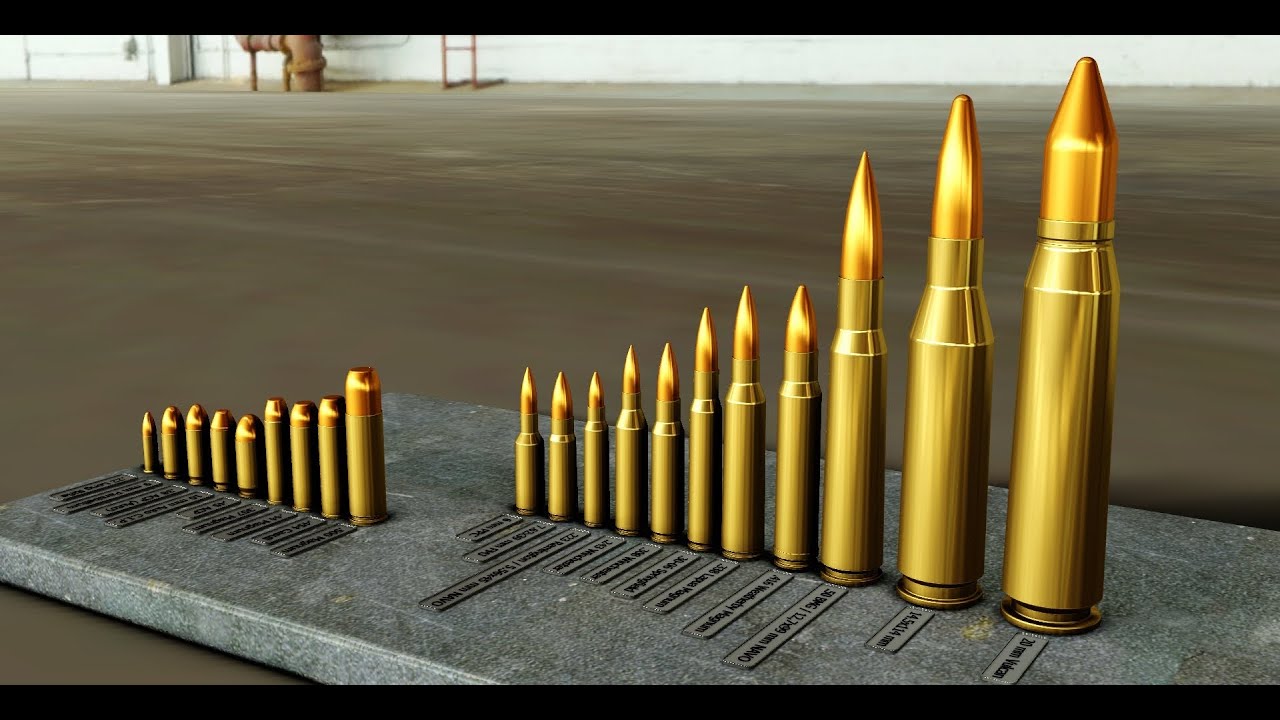 Ammunition Comparison - .22 LR to 14,5x114 mm \u0026 20 mm V