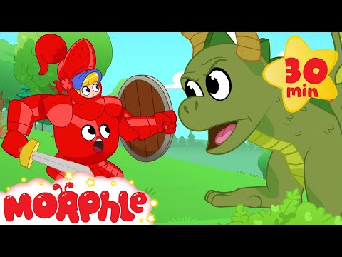My Magic Knight Armor Morphle the super Hero becomes a Knight to fight a bad dragon Kids Video