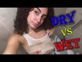 [4K]  Dry vs Wet with Curly  see-through clothes review (2024)