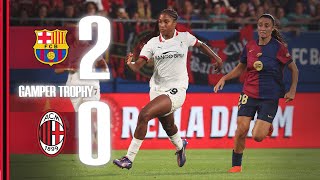 Rossonere beaten in the Gamper Trophy | Barca 2-0 AC Milan | Women's Highlights