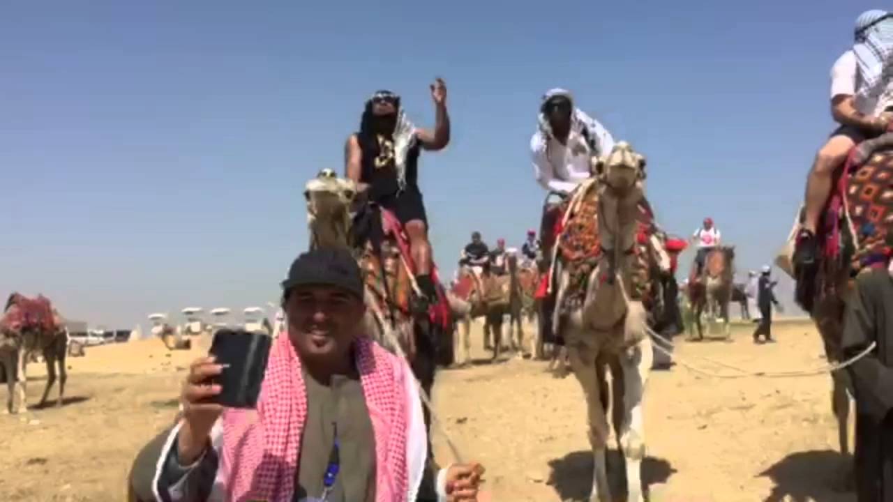 Here's a video of Marshawn Lynch riding a camel