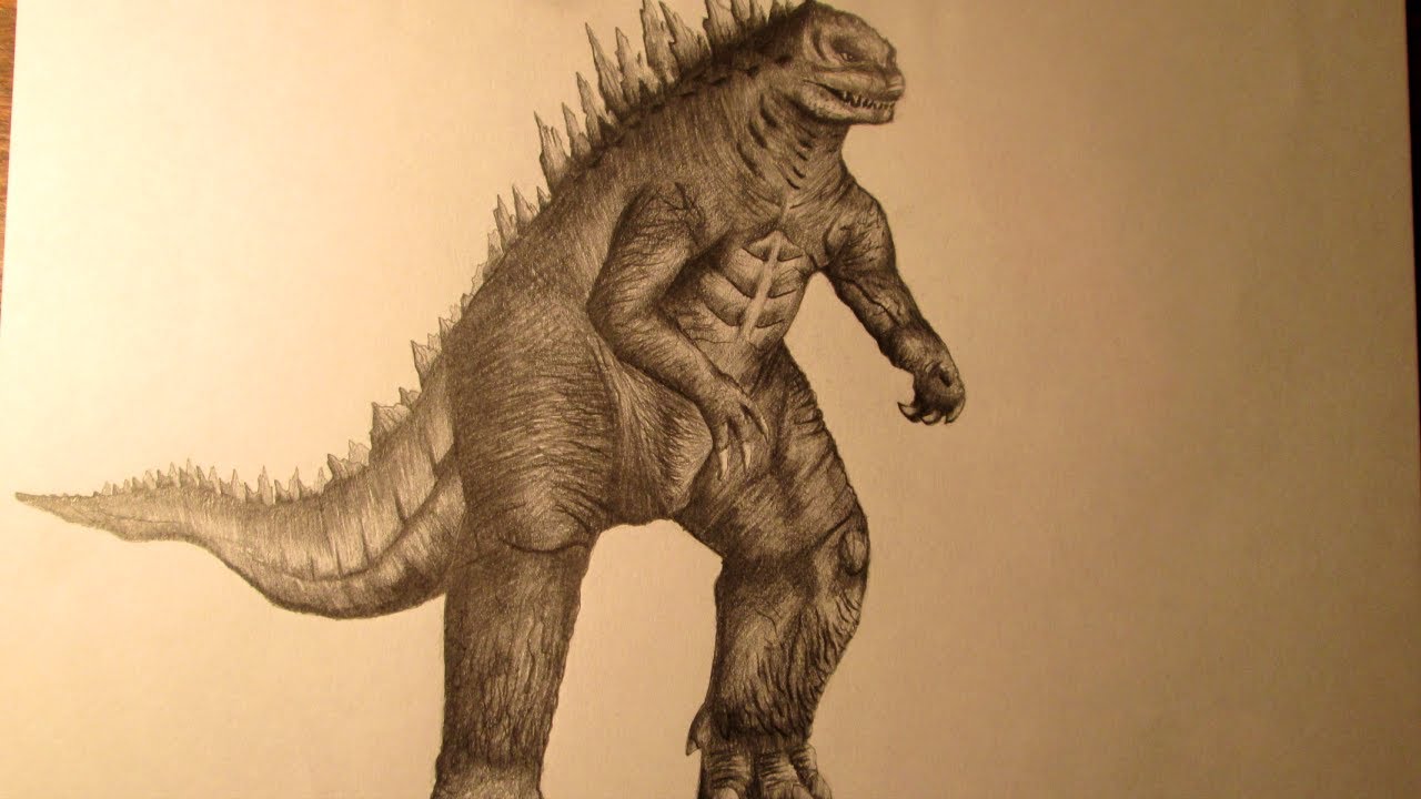 Godzilla 2014 Awesome Drawing - Speed Art - Concept Art - YouTube