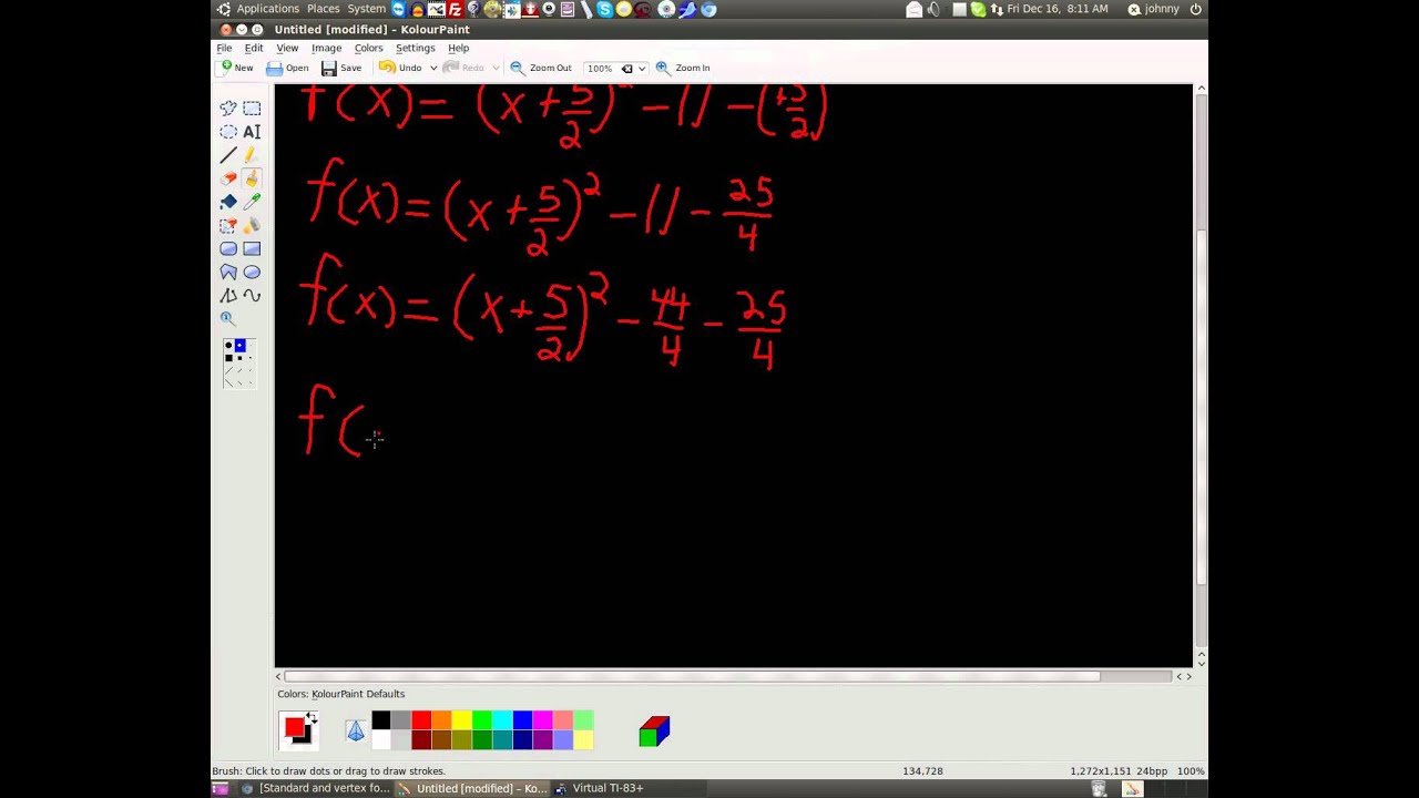 how to convert a quadratic equation into vertex form