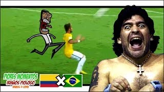 Brasil X Colômbia - Joelhada de CHESSUS no Neymar - 2014