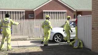 Man stuck in top loader washing machine