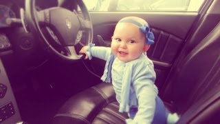 BABY DRIVES SPORTS CAR!