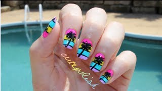 California Palm Tree Nail Art