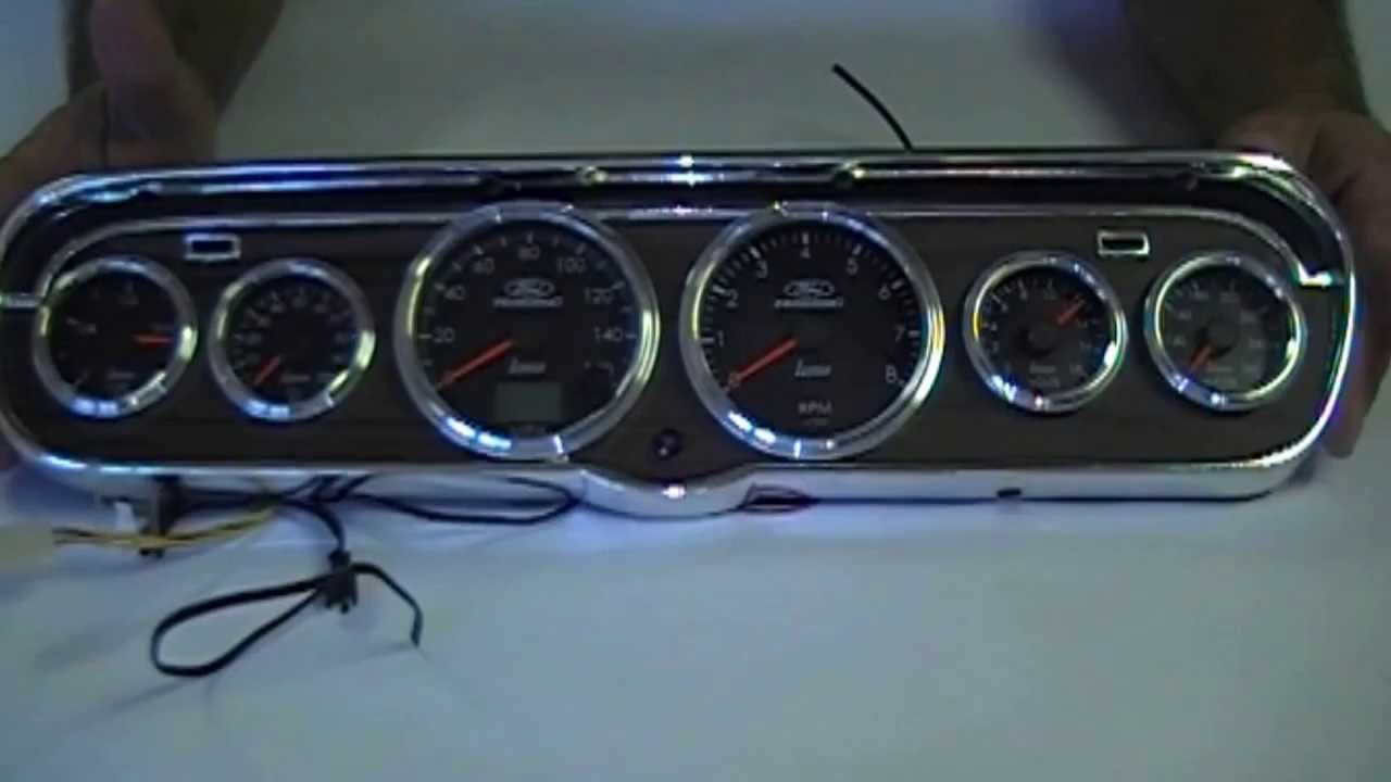 1965 1966 Mustang 6 Gauge Instrument Cluster - Hye-Po Deluxe Bezel